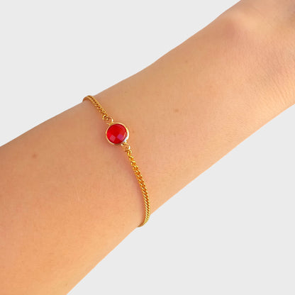 Ruby Circle Adjustable Bracelet