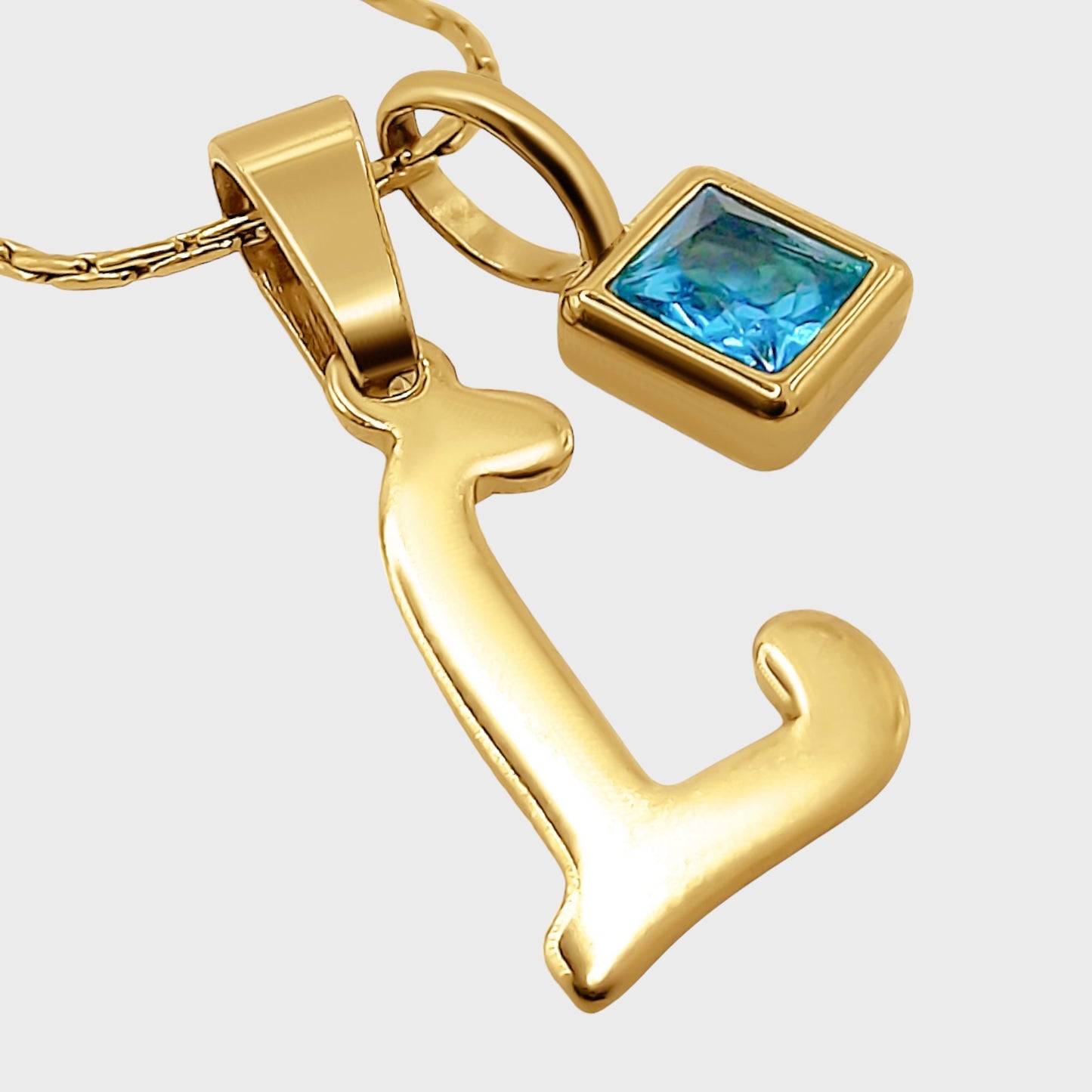 Aquamarine Personalised Birthstone Necklace