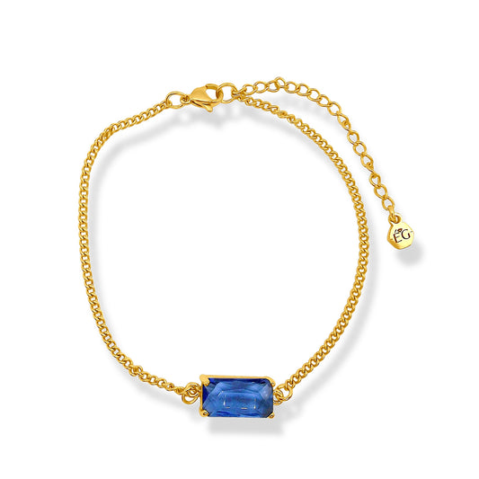 Sapphire Gold Curb Bracelet