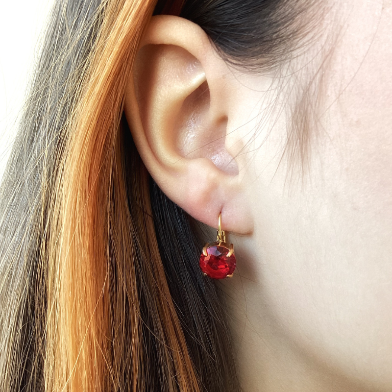 Luxury Ruby Gold Earrings