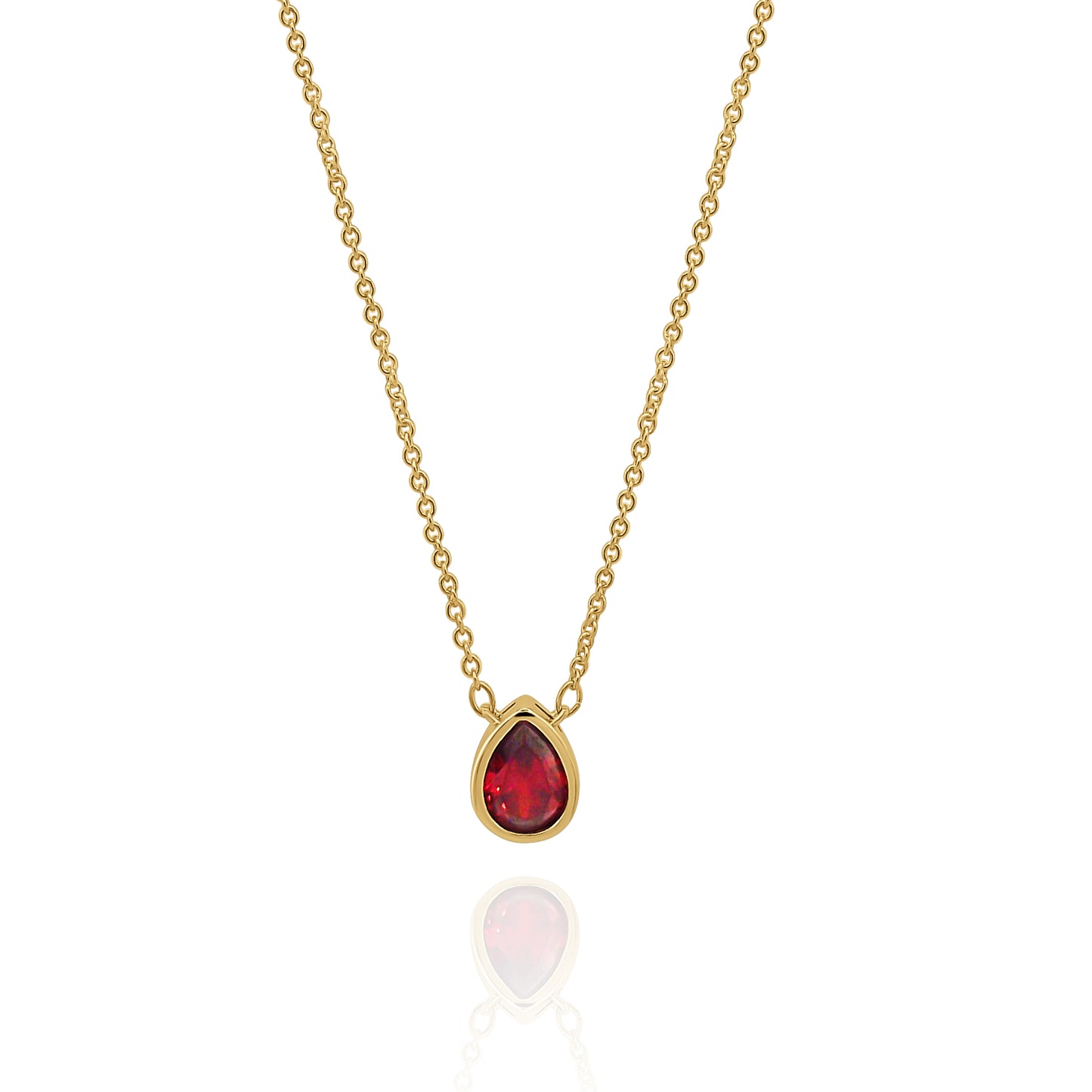 Garnet Gemstone Teardrop Necklace