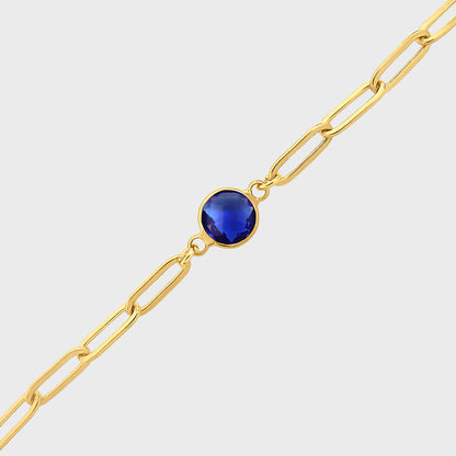 Sapphire Paperclip Bracelet