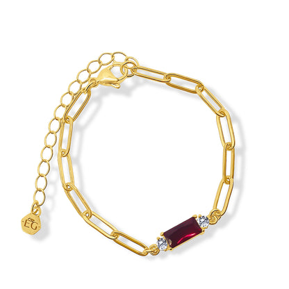 Delicate Garnet Paperclip Bracelet