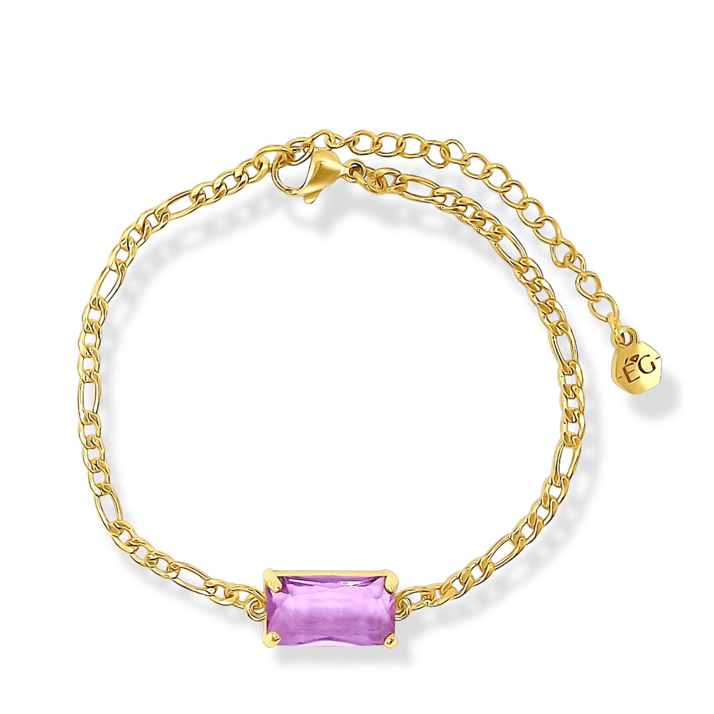 Gold Alexandrite Figaro Bracelet