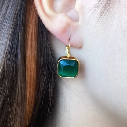 Emerald Vintage Drop Earrings