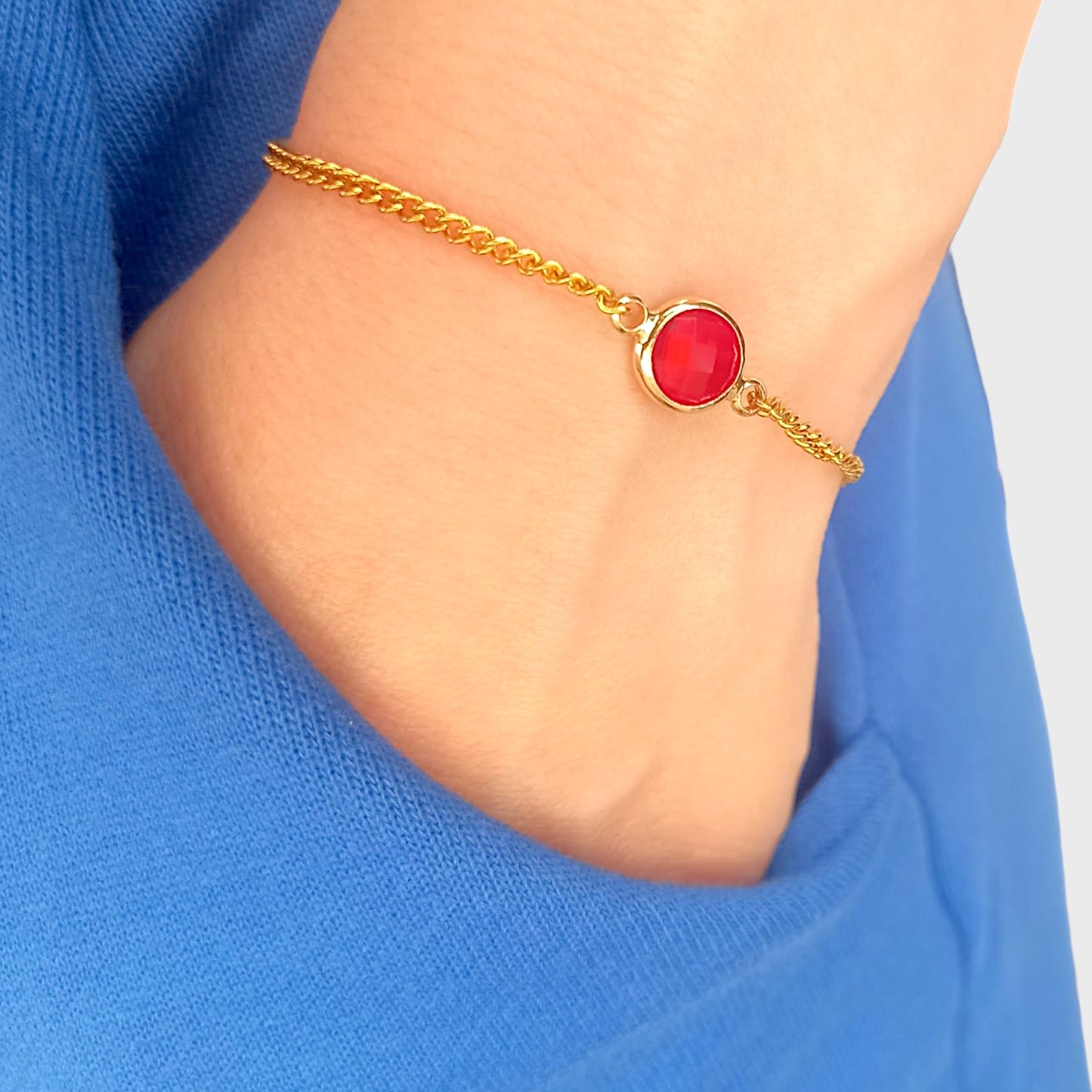 Ruby Circle Adjustable Bracelet