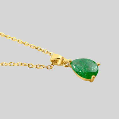 18K August Gemstone Teardrop Necklace