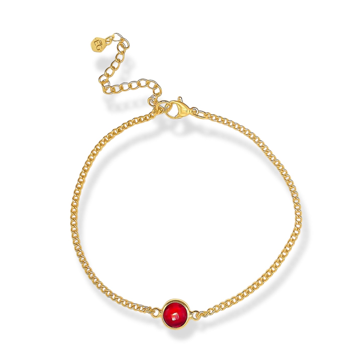 Ruby Circle Adjustable Bracelet