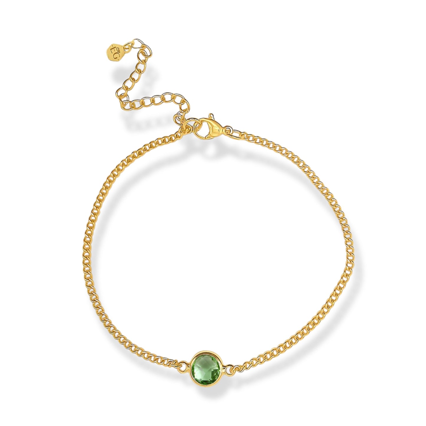 Peridot Circle Adjustable Bracelet