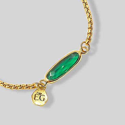 Emerald Baguette Adjustable Bracelet