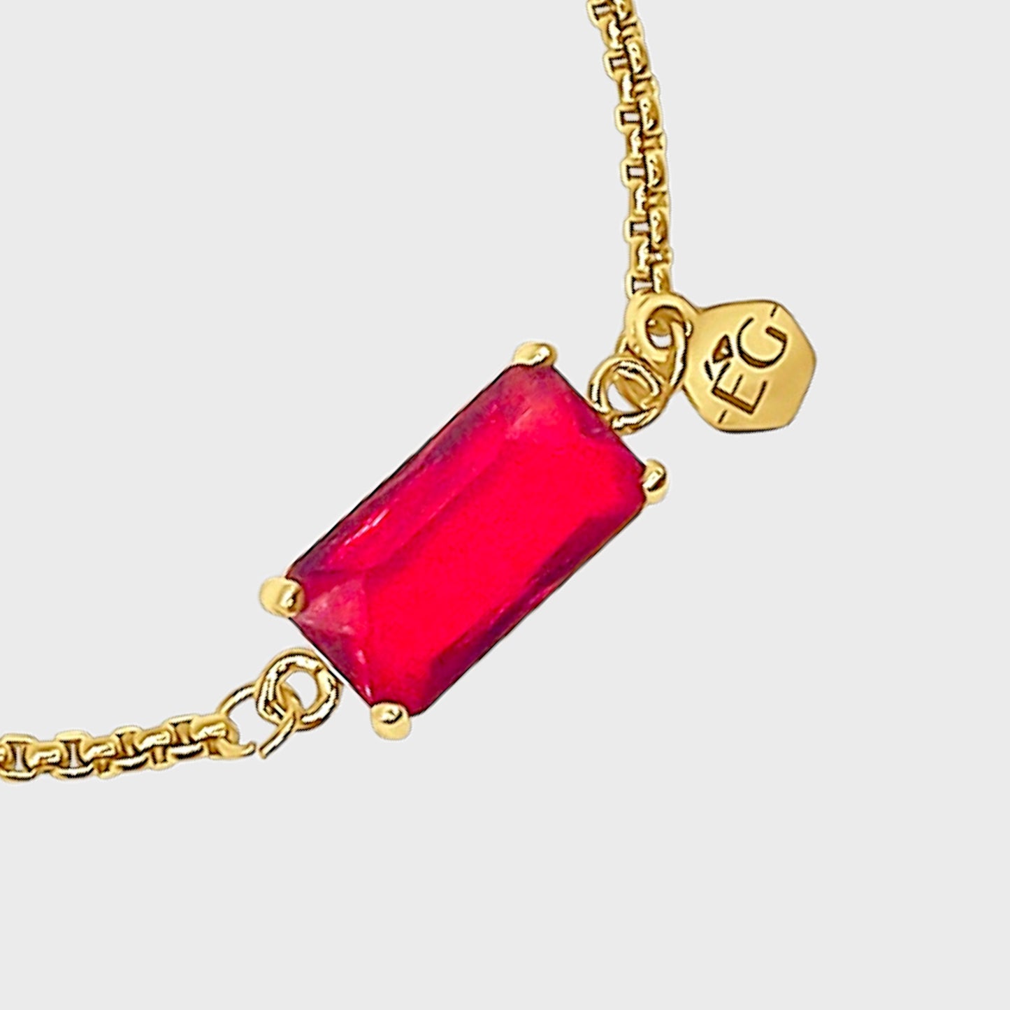 Ruby Gold Adjustable Bracelet