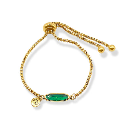 Emerald Baguette Adjustable Bracelet