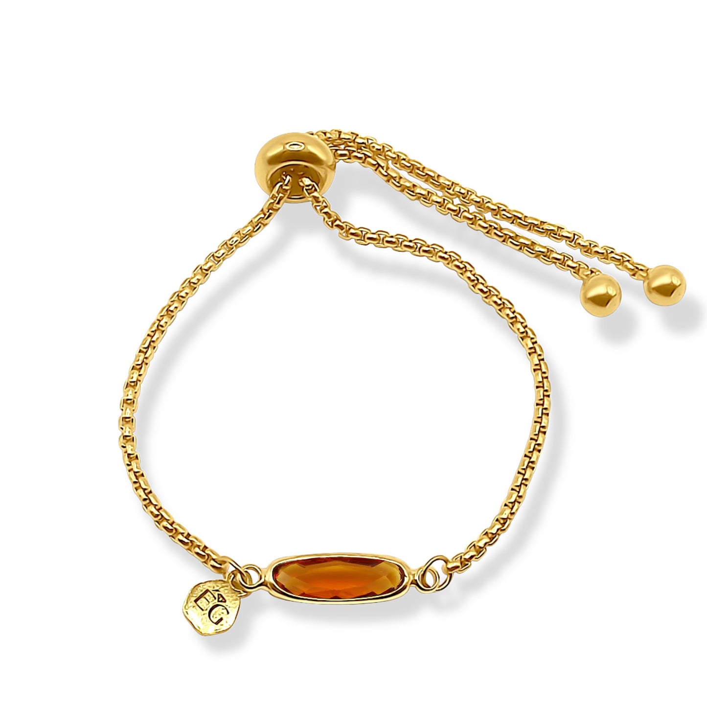 Citrine Baguette Adjustable Bracelet