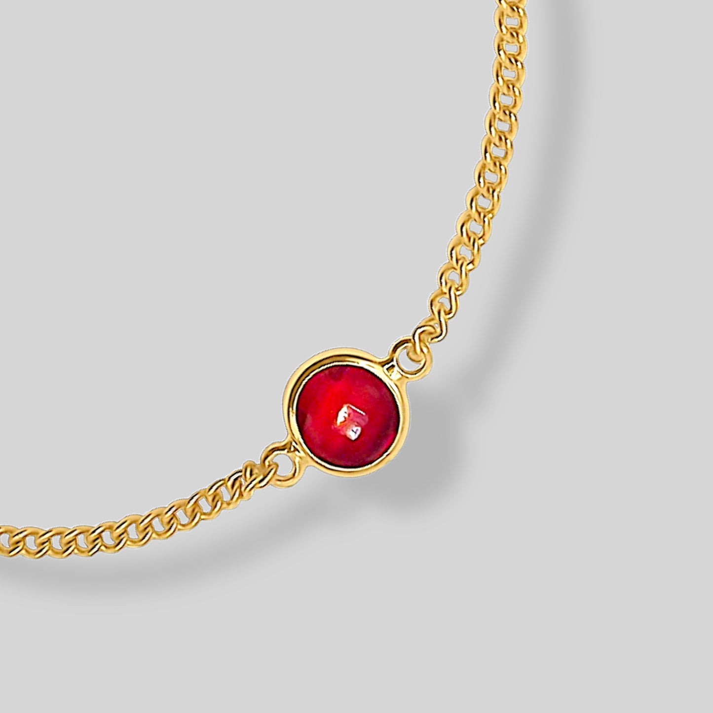 Ruby Circle Adjustable Bracelet