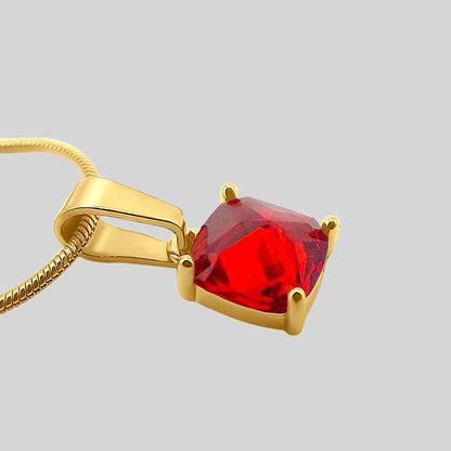 18K Garnet Birthstone Necklace