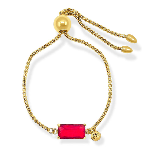 Ruby Gold Adjustable Bracelet