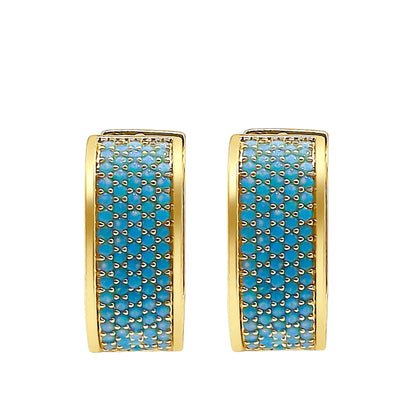 Gold Luxury Blue Topaz Earrings