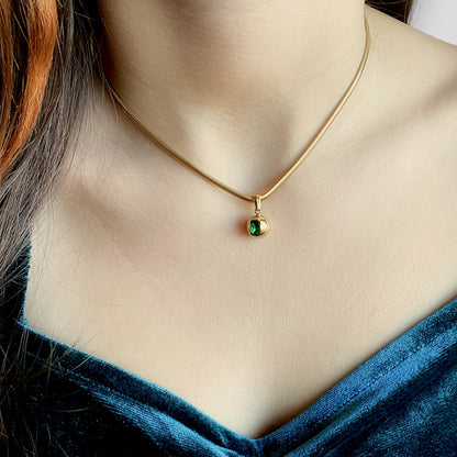 18K Emerald Gemstone Necklace