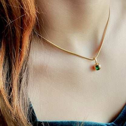 18K Emerald Gemstone Necklace