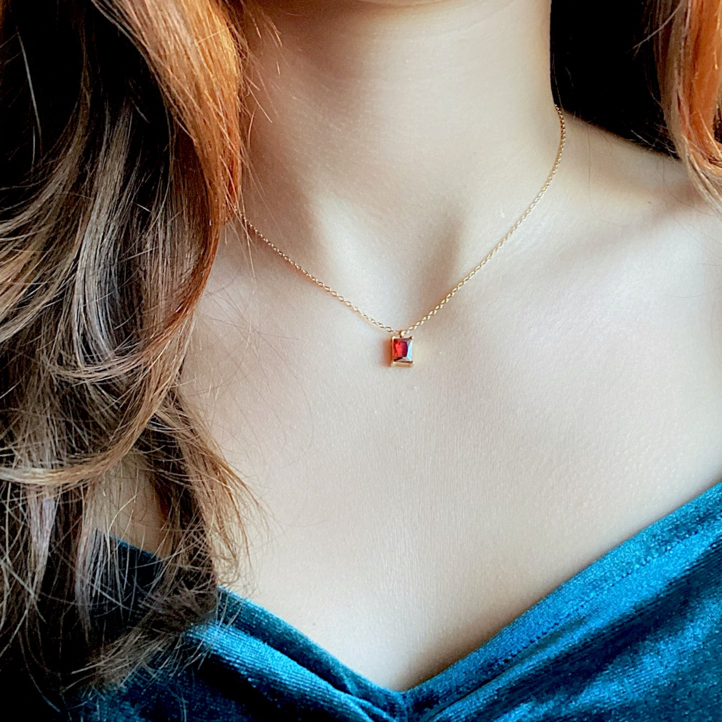 Garnet Gold Necklace