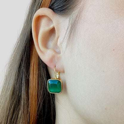 Emerald Vintage Drop Earrings