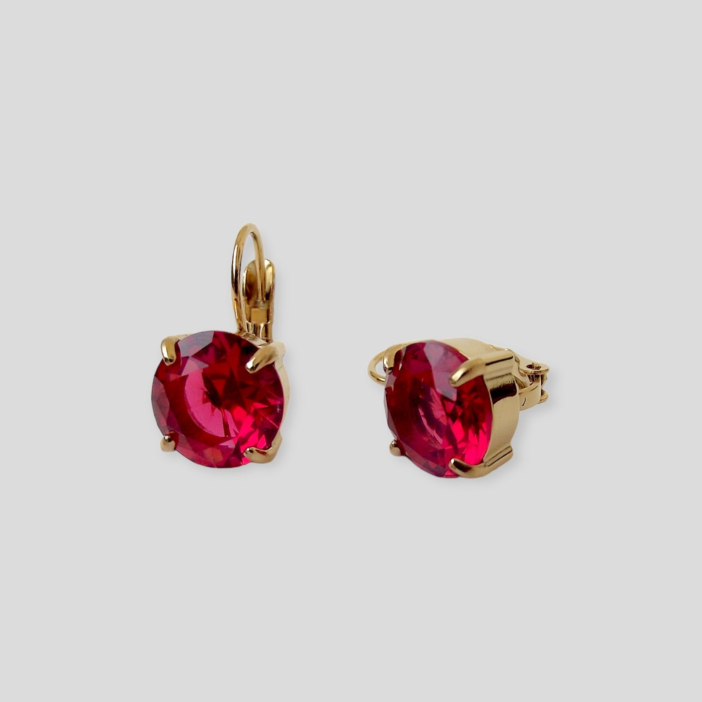 Luxury Ruby Gold Earrings