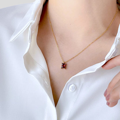 Garnet Gold Necklace