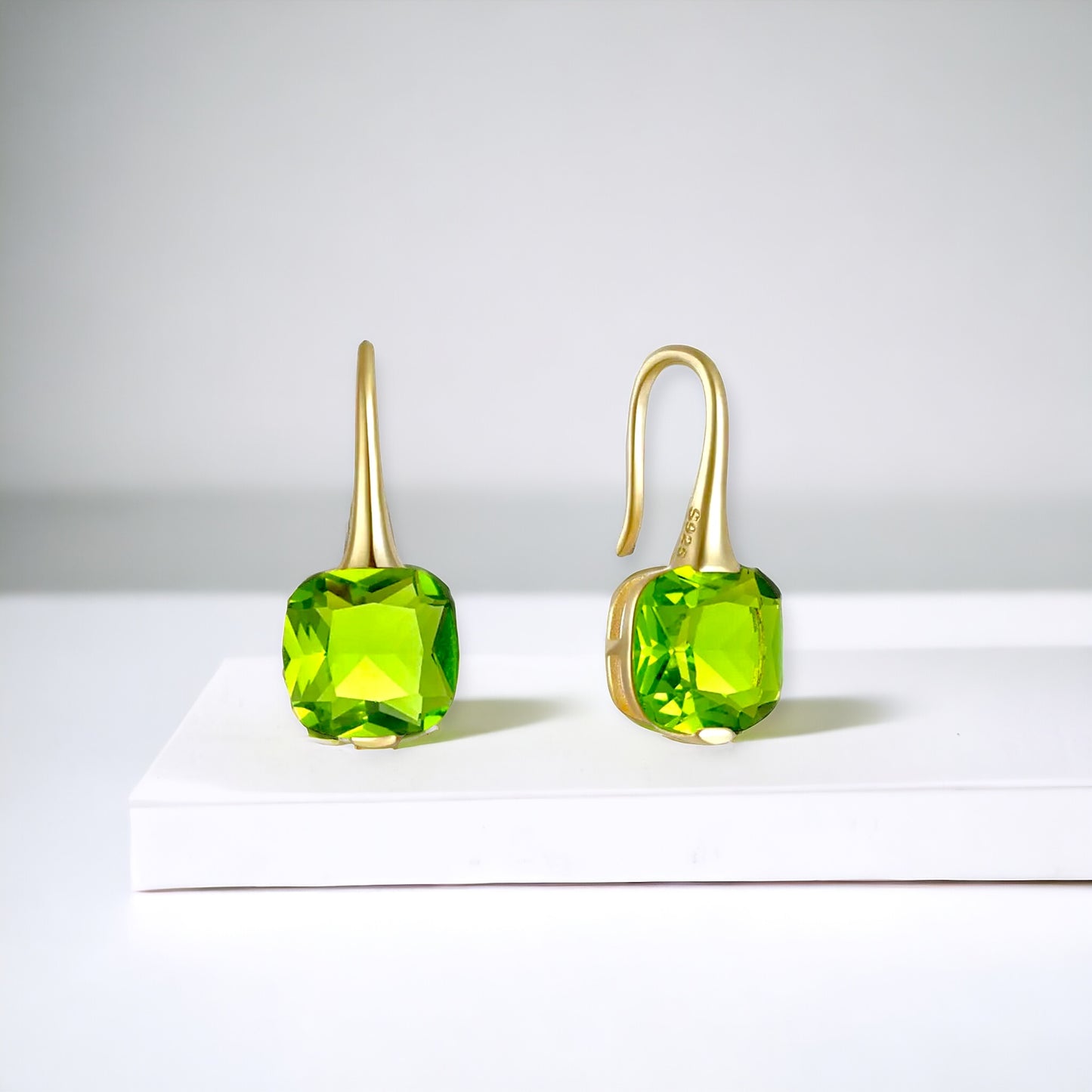 Peridot Gemstone Drop Earrings