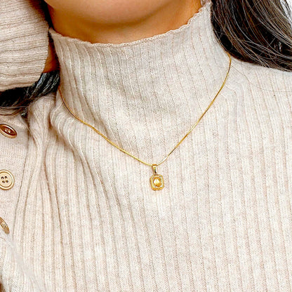 Minimalist White Quartz Charm Necklace