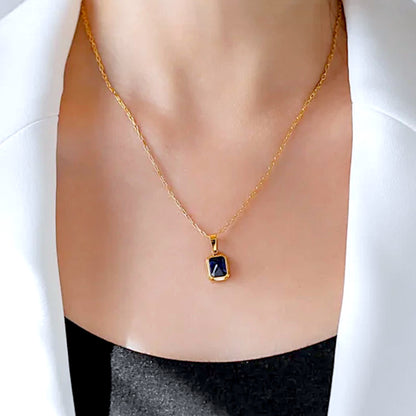 Minimalist Sapphire Charm Necklace