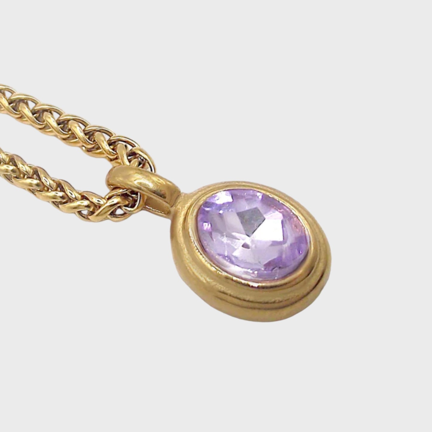 June Gemstone Keel Link Chain Necklace