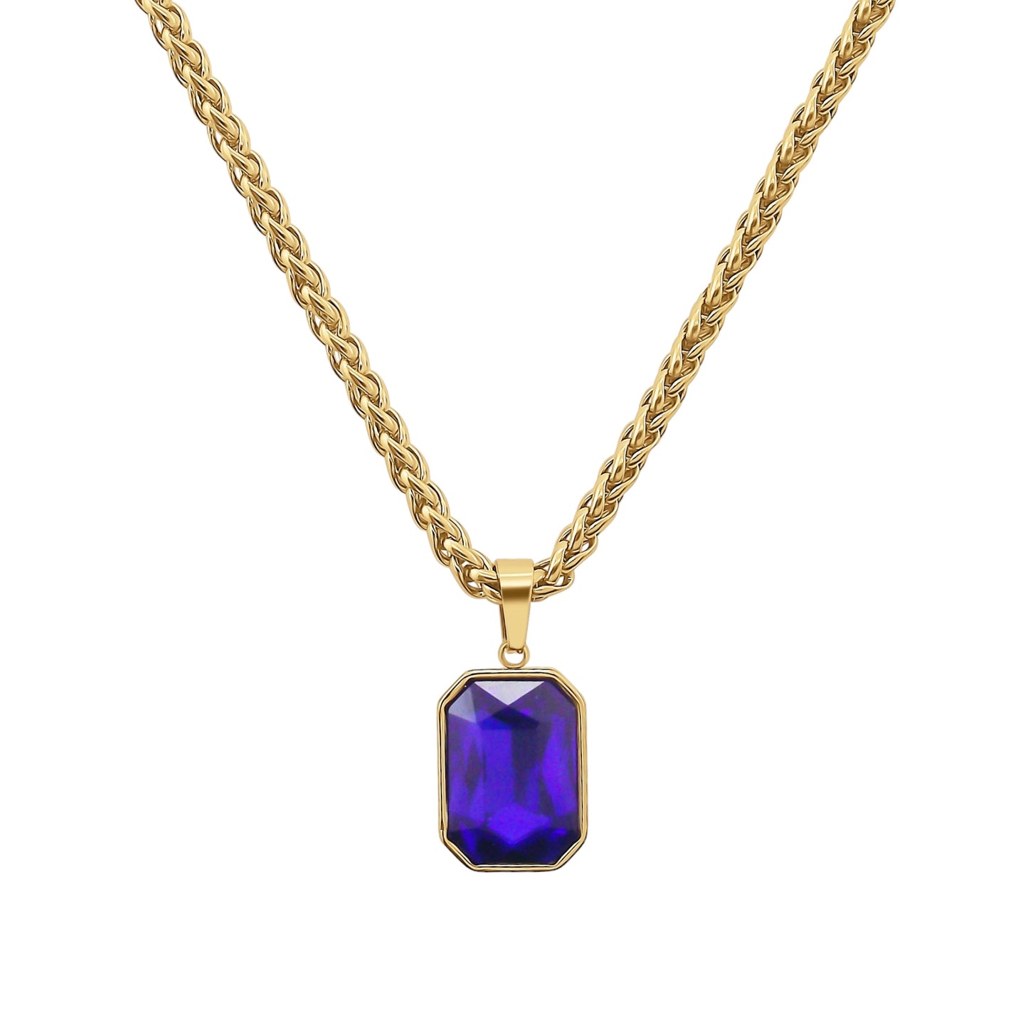 Keel Link Chain Sapphire Birthstone Necklace