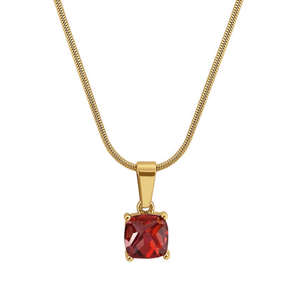 18K Garnet Birthstone Necklace