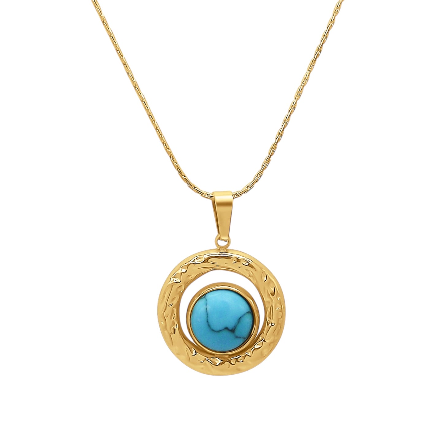 18K Turquoise Stone Necklace