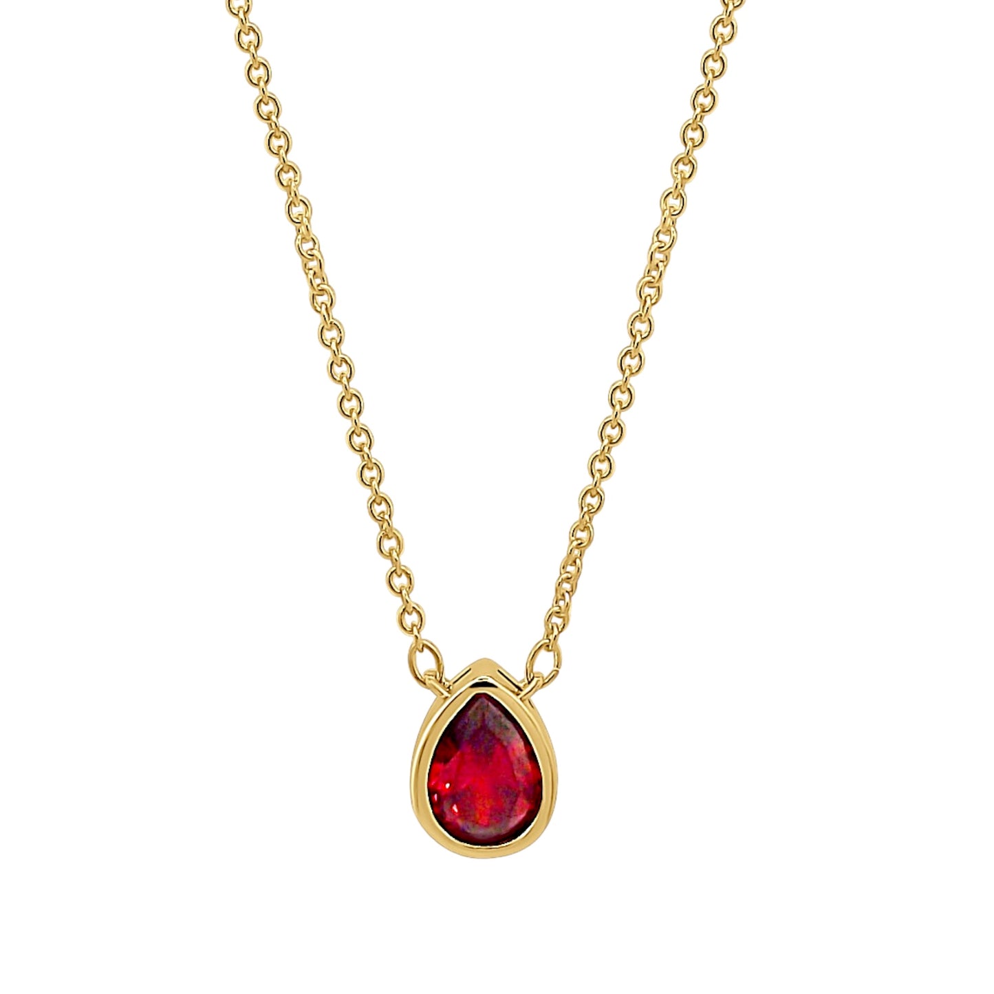 Garnet Gemstone Teardrop Necklace