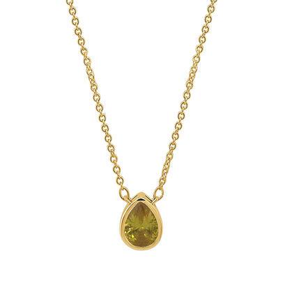 Citrine Gemstone Teardrop Necklace