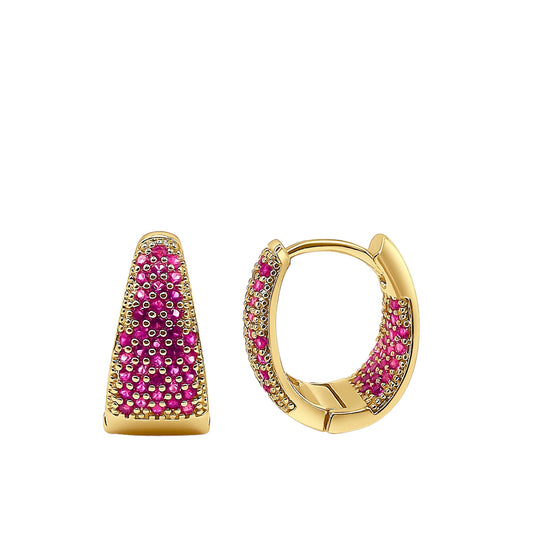 18K Gold October Birthstone Hoop Earrings