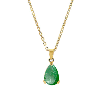 18K August Gemstone Teardrop Necklace