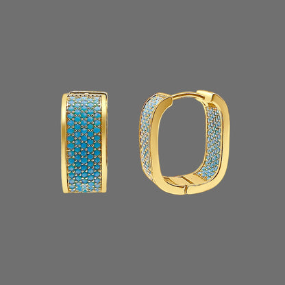 Gold Luxury Blue Topaz Earrings