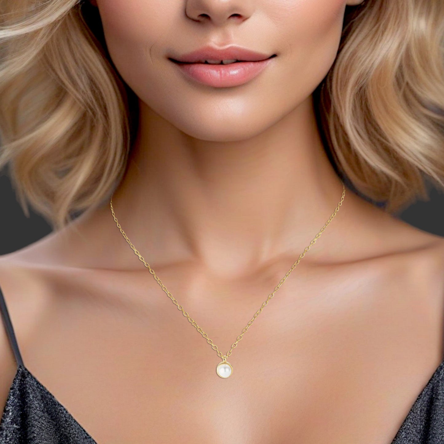Dainty Pearl Gemstone Necklace