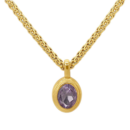 June Gemstone Keel Link Chain Necklace
