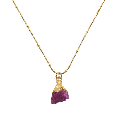 Garnet Crystal Gold Necklace