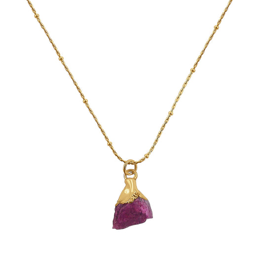 Garnet Crystal Gold Necklace