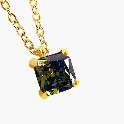 Peridot Gemstone Square Necklace