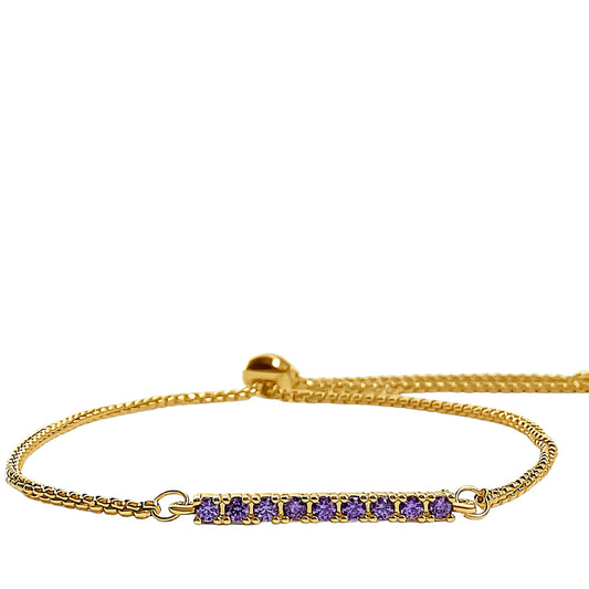 Amethyst Gemstone Adjustable Bracelet