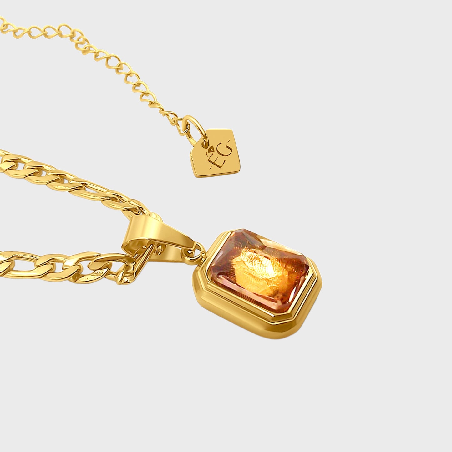 Citrine Birthstone Minimalist Necklace