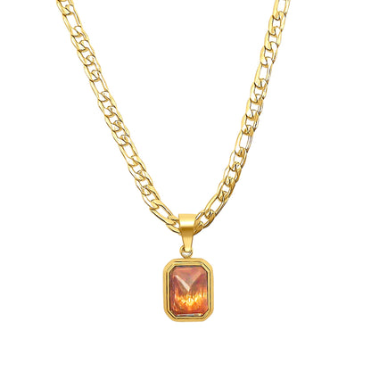 Citrine Birthstone Minimalist Necklace