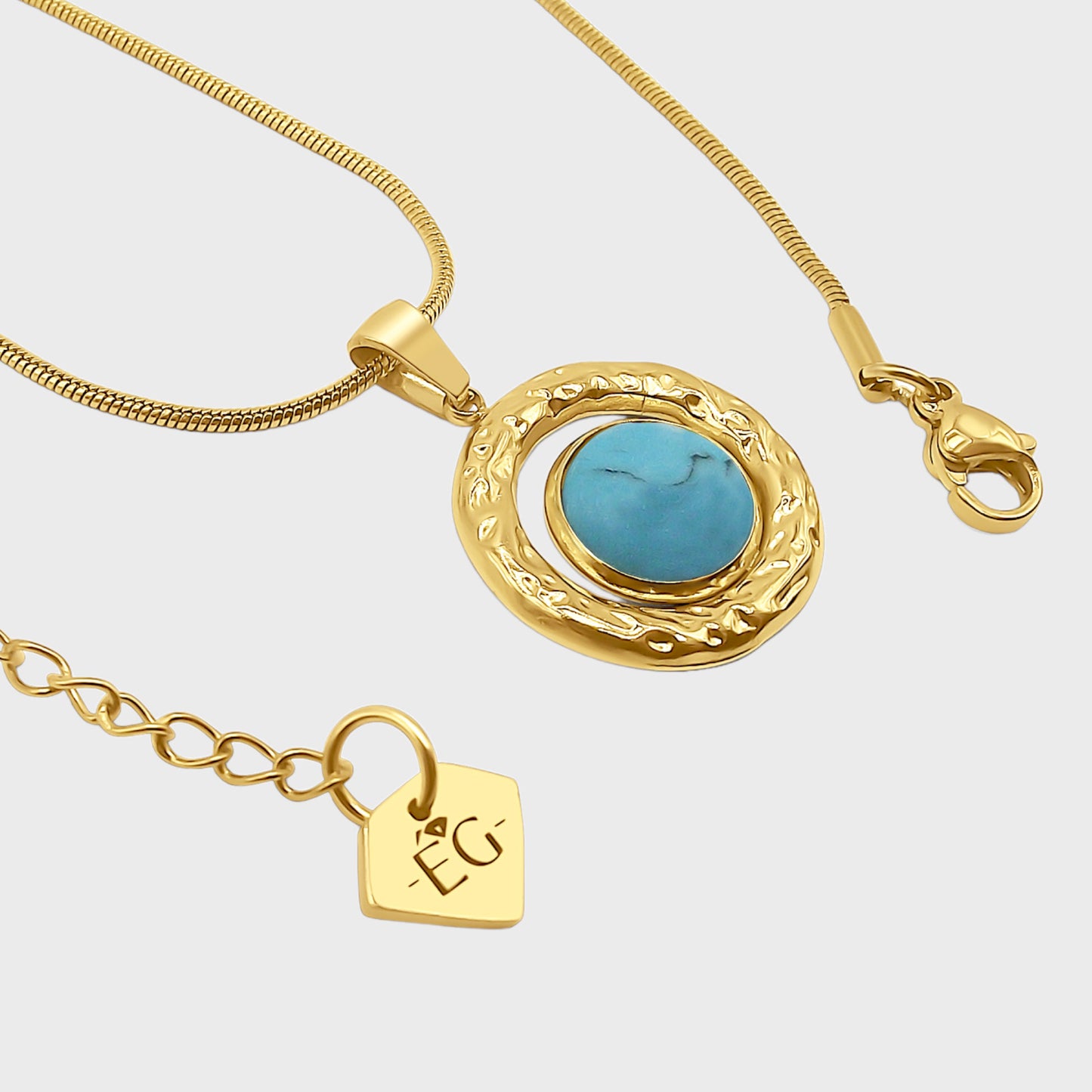 18K Turquoise Stone Necklace