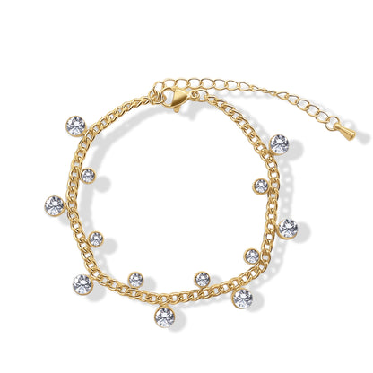 Luxury White Topaz Beaded Bracelet