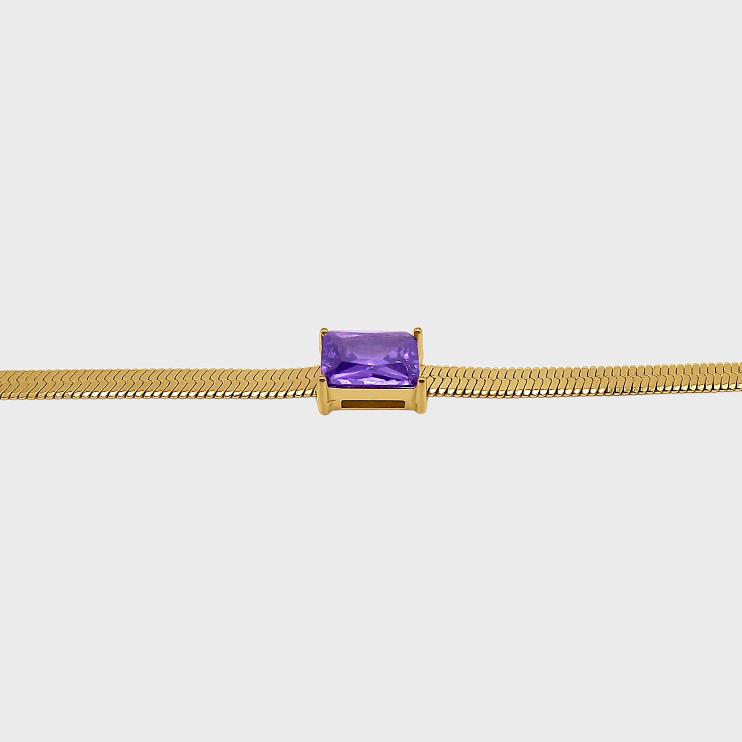 Amethyst Herringbone Zirconia Choker